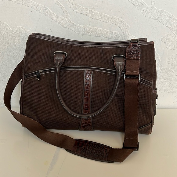 TUMI Women’s Brown Soft Multi Pocket Top Handle Crossbody Computer Bag w/ Pouch - Picture 1 of 12